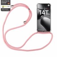 Handykett für Xiaomi 14T Pro Hülle mit Kordel Handyhülle mit Band in Rosa