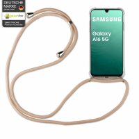 Handykette für Samsung Galaxy A16 Handyhülle mit Band Hülle in Beige / Braun