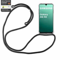 Handykette für Samsung Galaxy A16 Handyhülle mit Band Hülle in Schwarz