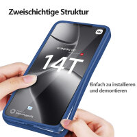 360° Grad Hülle Xiaomi 14T Pro Rundum vollschutz Integriertem Displayschutz in Blau