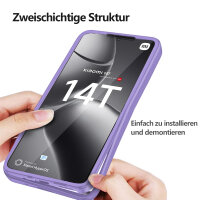 360° Grad Hülle Xiaomi 14T Pro Rundum vollschutz Integriertem Displayschutz in Lila