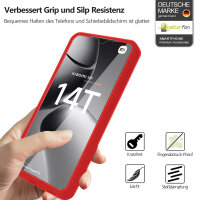 360° Grad Hülle Xiaomi 14T Pro Rundum vollschutz Integriertem Displayschutz in Rot