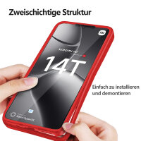 360° Grad Hülle Xiaomi 14T Pro Rundum vollschutz Integriertem Displayschutz in Rot