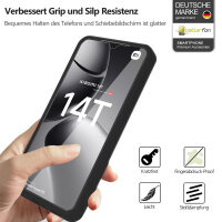 360° Grad Hülle Xiaomi 14T Pro Rundum vollschutz Integriertem Displayschutz in Schwarz