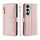 Handykette Samsung Hülle mit Band Handyhülle Kartenfächer PU Leder Umhängetasche Galaxy S25+ in Rosa
