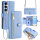 Handykette Samsung Hülle mit Band Handyhülle Kartenfächer PU Leder Umhängetasche Galaxy S25+ in Hellblau