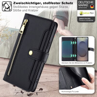 Handykette Samsung Hülle mit Band Handyhülle Kartenfächer PU Leder Umhängetasche Galaxy S25 Ultra in Schwarz