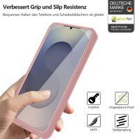 360° Grad Hülle für Samsung Galaxy S25 Ultra mit Integriertem Displayschutz Rosa