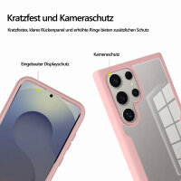 360° Grad Hülle für Samsung Galaxy S25 Ultra mit Integriertem Displayschutz Rosa