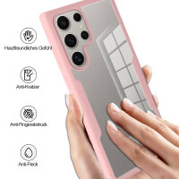 360° Grad Hülle für Samsung Galaxy S25 Ultra mit Integriertem Displayschutz Rosa