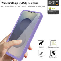 360° Grad Hülle für Samsung Galaxy S25 Ultra mit Integriertem Displayschutz Lila