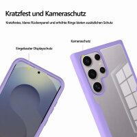 360° Grad Hülle für Samsung Galaxy S25 Ultra mit Integriertem Displayschutz Lila