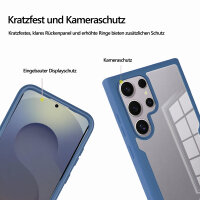 360° Grad Hülle für Samsung Galaxy S25 Ultra mit Integriertem Displayschutz Blau
