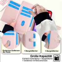 Handykette Xiaomi Redmi Note 14 4G Hülle mit Band Handyhülle Kartenfächer PU Leder Umhängetasche in Rosa