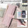 Handykette Xiaomi Redmi Note 14 4G Hülle mit Band Handyhülle Kartenfächer PU Leder Umhängetasche in Rosa