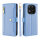 Handykette Xiaomi Redmi Note 14 Pro 4G Hülle mit Band Handyhülle Kartenfächer PU Leder Umhängetasche in Hellblau