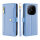 Handykette Xiaomi Redmi Note 14 Pro+ Hülle mit Band Handyhülle Kartenfächer PU Leder Umhängetasche in Hellblau