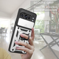 Outdoor Panzer Hülle für Google Pixel 9 Pro XL Handyhülle mit Kameraschutz Case in Silber