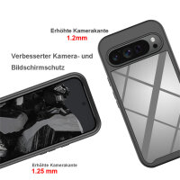 Hülle für Google Pixel 9 Pro XL Handyhülle Cover 2-teilig TPU Body Bumper Case in Schwarz