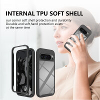 Hülle für Google Pixel 9 Pro XL Handyhülle Cover 2-teilig TPU Body Bumper Case in Schwarz