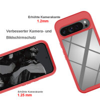 Hülle für Google Pixel 9 Pro XL Handyhülle Cover 2-teilig TPU Body Bumper Case in Rot