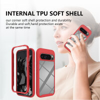 Hülle für Google Pixel 9 Pro XL Handyhülle Cover 2-teilig TPU Body Bumper Case in Rot