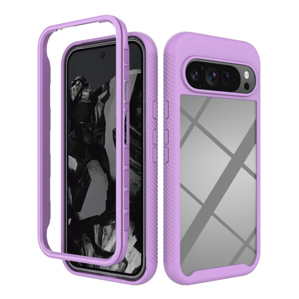 Hülle für Google Pixel 9 Pro XL Handyhülle Cover 2-teilig TPU Body Bumper Case in Lila
