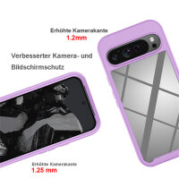 Hülle für Google Pixel 9 Pro XL Handyhülle Cover 2-teilig TPU Body Bumper Case in Lila
