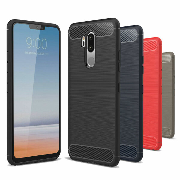 Carbon Case Panzer Hülle Flip Cover Handy Tasche Schale Schutzhülle Handyhülle für LG Handy