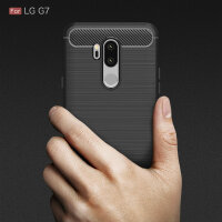 Carbon Case Panzer Hülle Flip Cover Handy Tasche Schale Schutzhülle Handyhülle für LG Handy