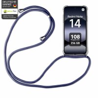 Handykett für Xiaomi Redmi Note 14 4G Hülle mit Kordel Handyhülle mit Band in Blau