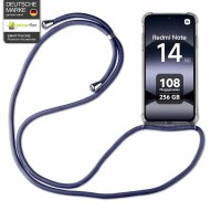 Handykett für Xiaomi Redmi Note 14 5G Hülle mit Kordel Handyhülle mit Band in Blau