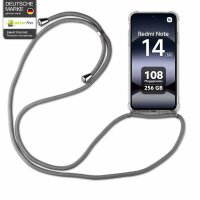 Handykett für Xiaomi Redmi Note 14 5G Hülle mit Kordel Handyhülle mit Band in Grau