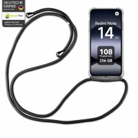 Handykett für Xiaomi Redmi Note 14 5G Hülle mit Kordel Handyhülle mit Band in Schwarz