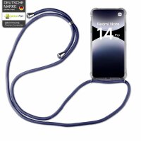 Handykett für Xiaomi Redmi Note 14 Pro 5G Hülle mit Kordel Handyhülle mit Band in Blau