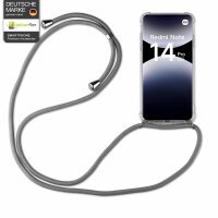 Handykett für Xiaomi Redmi Note 14 Pro 5G Hülle mit Kordel Handyhülle mit Band in Grau
