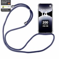 Handykett für Xiaomi Redmi Note 14 Pro 4G Hülle mit Kordel Handyhülle mit Band in Blau