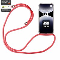 Handykett für Xiaomi Redmi Note 14 Pro 4G Hülle mit Kordel Handyhülle mit Band in Rot