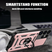 Outdoor Panzer Hülle für Samsung Galaxy S25 Ultra mit Kameraschutz Ringhalter in Rosegold