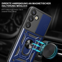 Outdoor Panzer Hülle für Samsung Galaxy S25 mit Kameraschutz Ringhalter in Blau