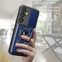Outdoor Panzer Hülle für Samsung Galaxy S25+ mit Kameraschutz Ringhalter in Blau