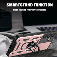 Outdoor Panzer Hülle für Samsung Galaxy S25+ mit Kameraschutz Ringhalter in Rosegold