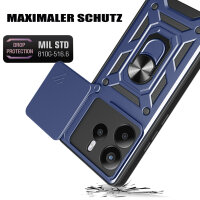 Outdoor Panzer Hülle für Xiaomi Redmi Note 14 4G Handyhülle Kameraschutz Ringhalter in Blau