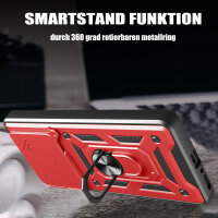 Outdoor Panzer Hülle für Xiaomi Redmi Note 14 4G Handyhülle Kameraschutz Ringhalter in Rot
