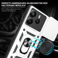 Outdoor Panzer Hülle für Xiaomi Redmi Note 14 4G Handyhülle Kameraschutz Ringhalter in Silber