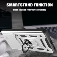 Outdoor Panzer Hülle für Xiaomi Redmi Note 14 4G Handyhülle Kameraschutz Ringhalter in Silber