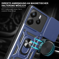 Outdoor Panzer Hülle für Xiaomi Redmi Note 14 5G Handyhülle Kameraschutz Ringhalter in Blau