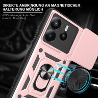Outdoor Panzer Hülle für Xiaomi Redmi Note 14 5G Handyhülle Kameraschutz Ringhalter in Rosegold