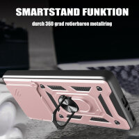 Outdoor Panzer Hülle für Xiaomi Redmi Note 14 5G Handyhülle Kameraschutz Ringhalter in Rosegold