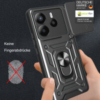 Outdoor Panzer Hülle für Xiaomi Redmi Note 14 5G Handyhülle Kameraschutz Ringhalter in Schwarz